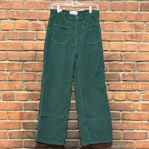 Reformation Green Corduroy High Rise, Wide Leg Jeans - Excellent Condition!